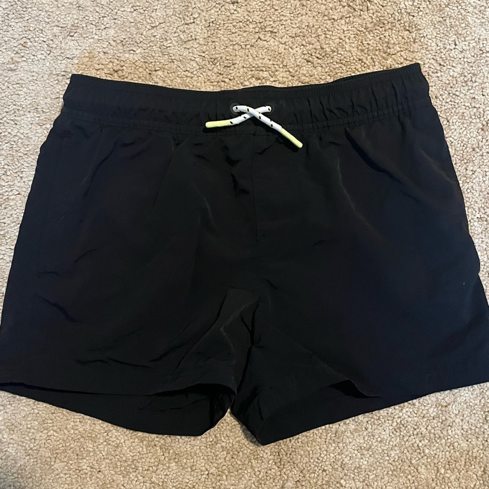 Art Class Black Swim Trunks with Yellow Drawstring